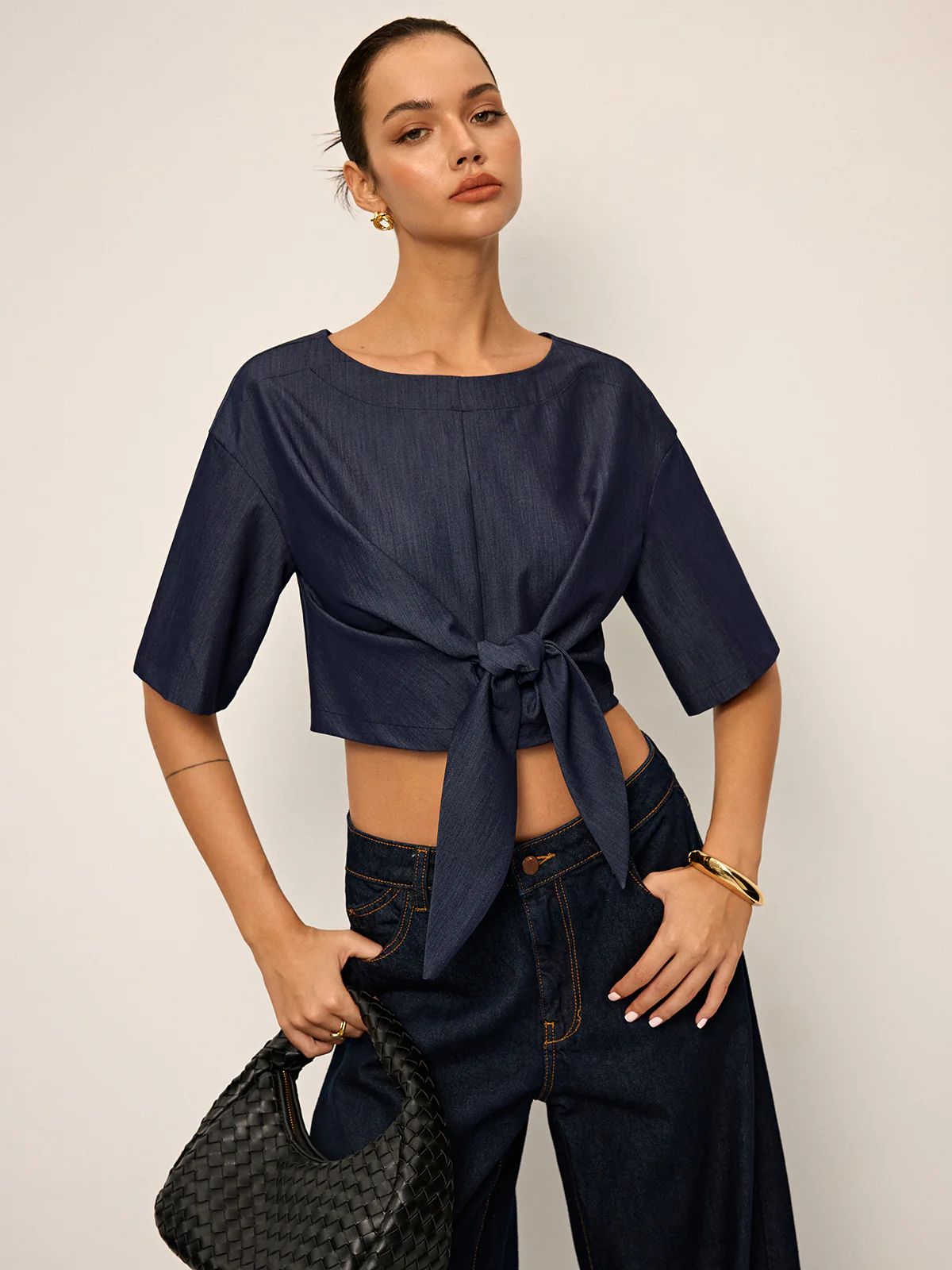 Tie-Front Crop Top - Wholesalesil