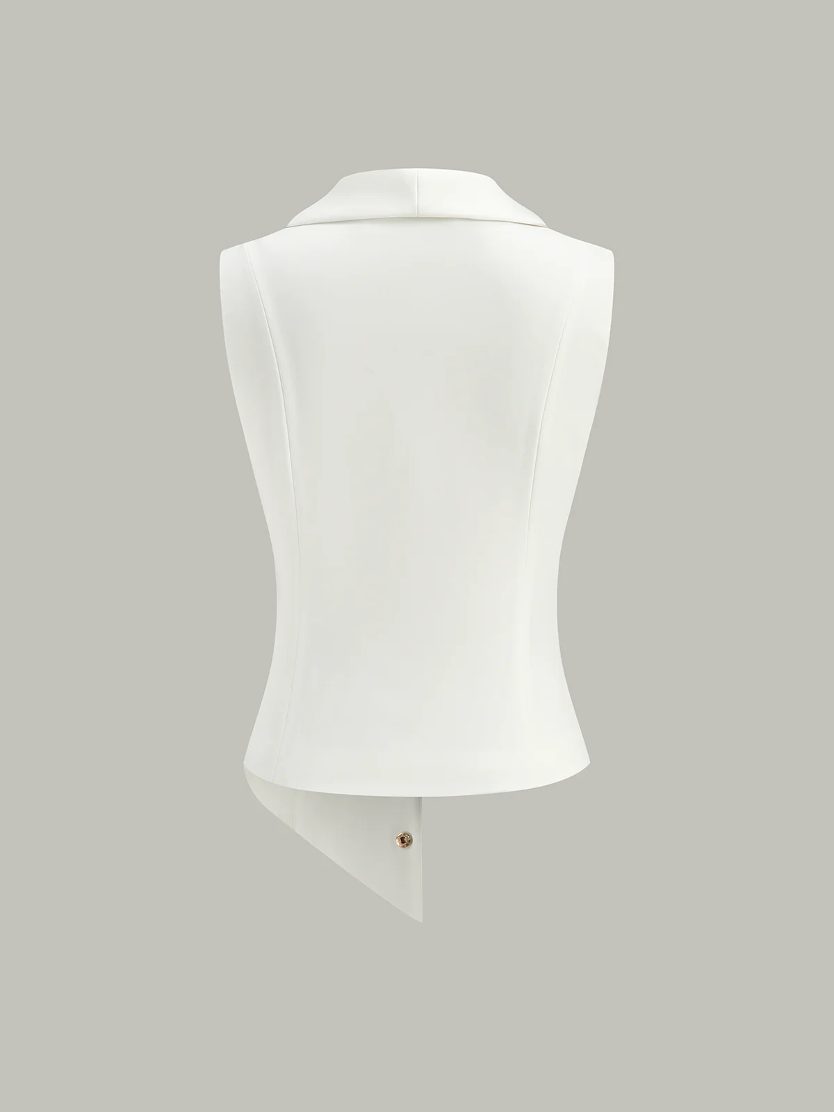 Asymmetrical Button-Front Vest - Wholesalesil