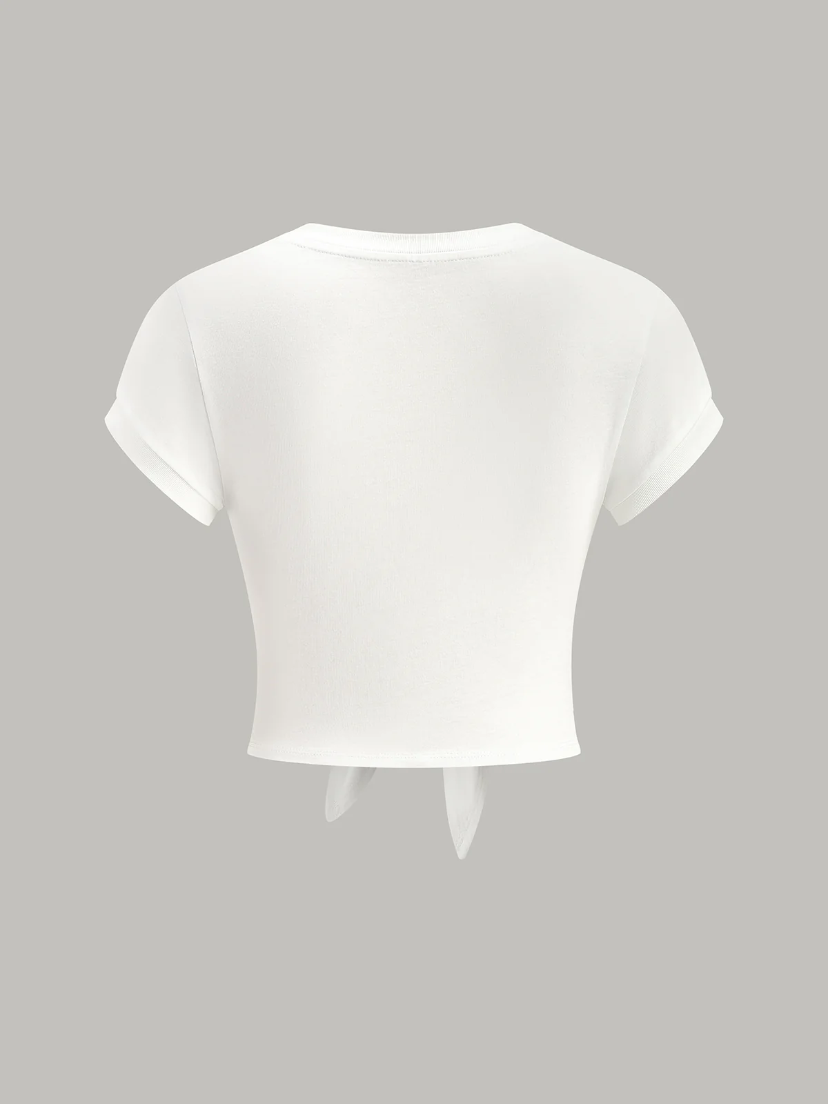 Knot Front V-Neck T-Shirt - Wholesalesil