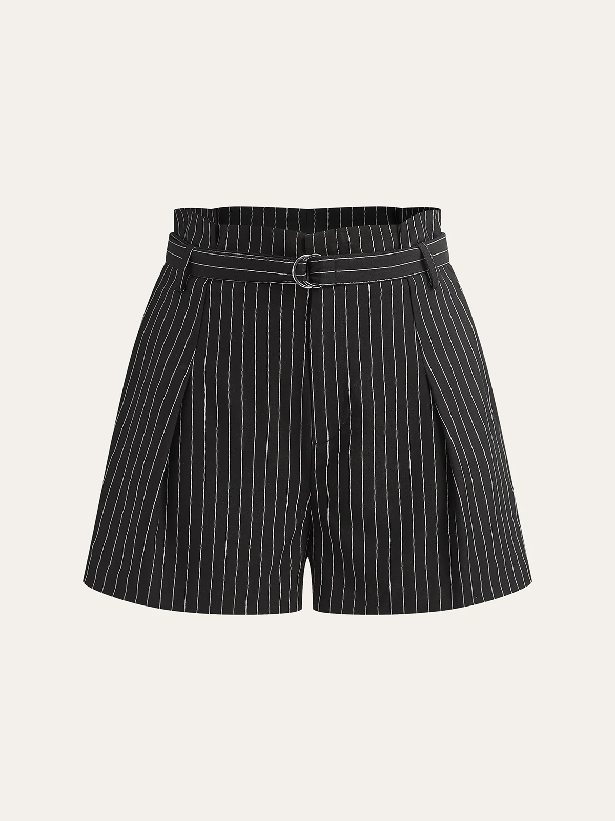 Belted Striped Shorts - Wholesalesil