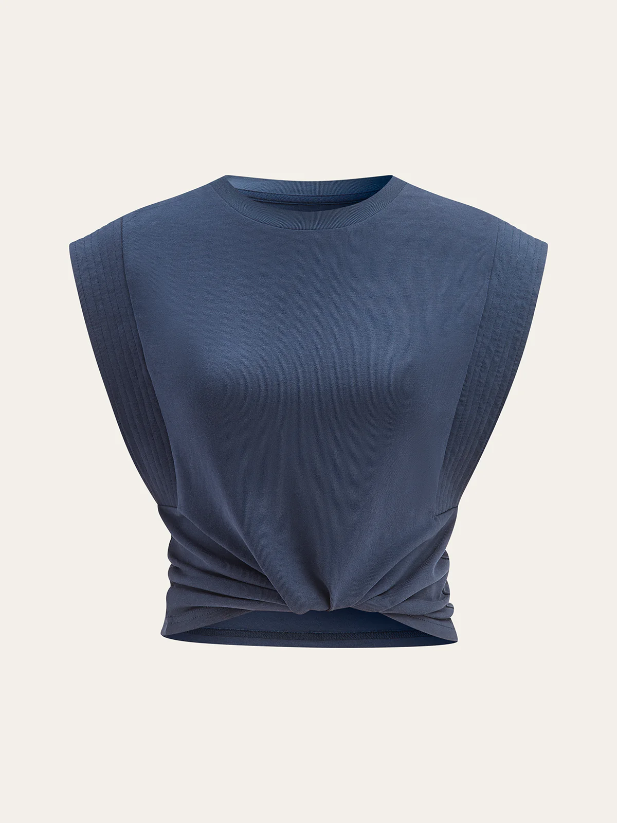 Cotton Crew Neck Sleeveless Top - Wholesalesil