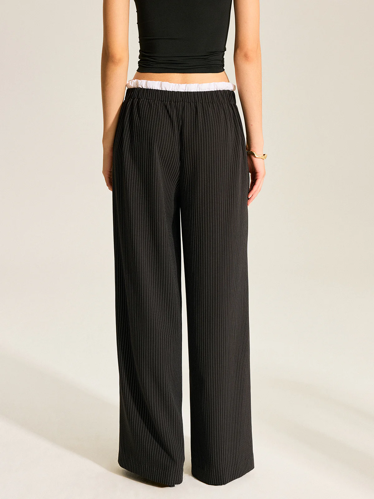 Striped Wide-Leg Pants - Wholesalesil