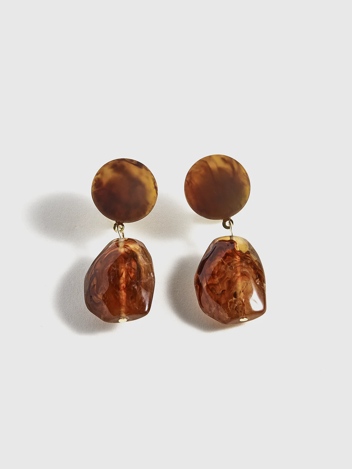 Tortoiseshell Acrylic Drop Earrings - Wholesalesil