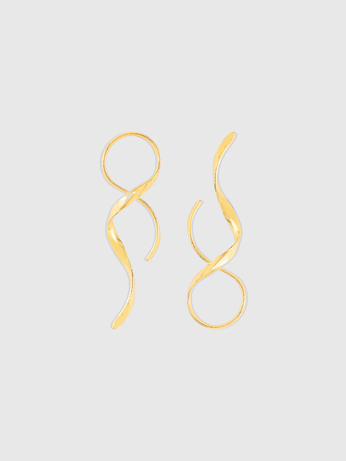 Golden Twisted Drop Earrings - Wholesalesil