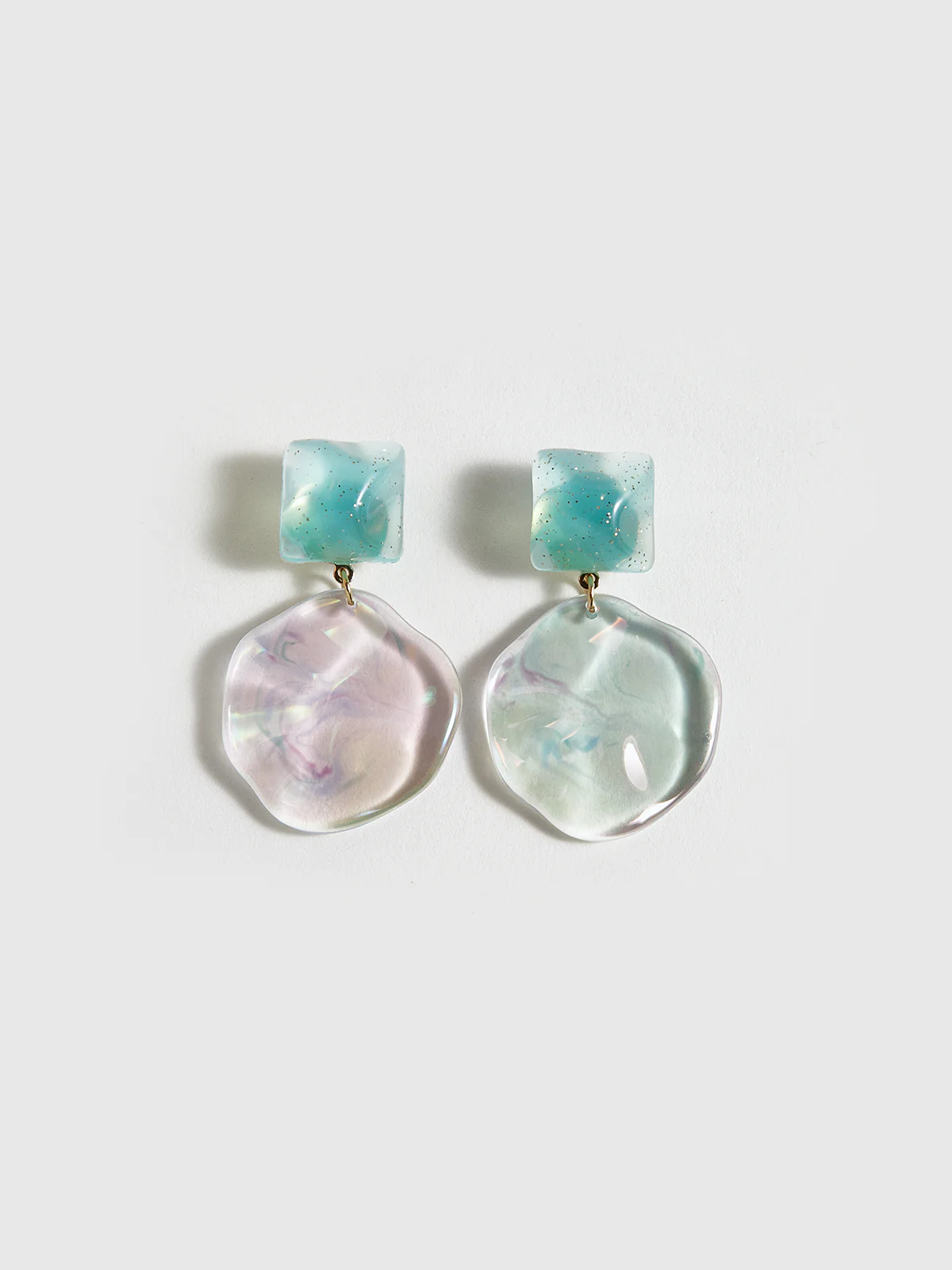 Transparent Geometric Wavy Disc Earrings - Wholesalesil