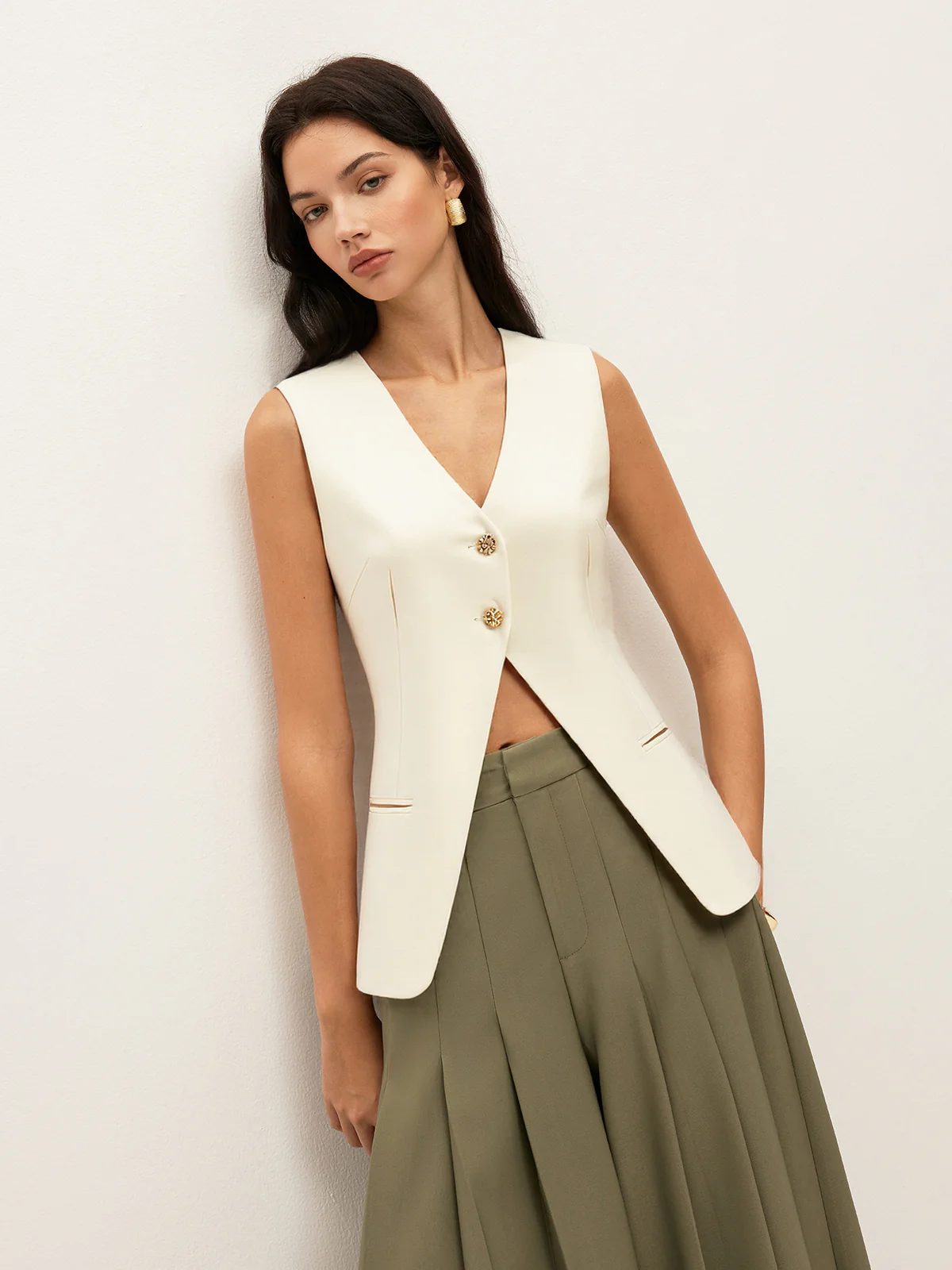 Sleeveless Blazer Vest - Wholesalesil