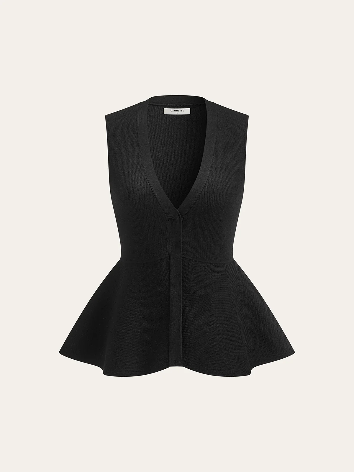 Knitted Peplum Vest Cardigan - Wholesalesil