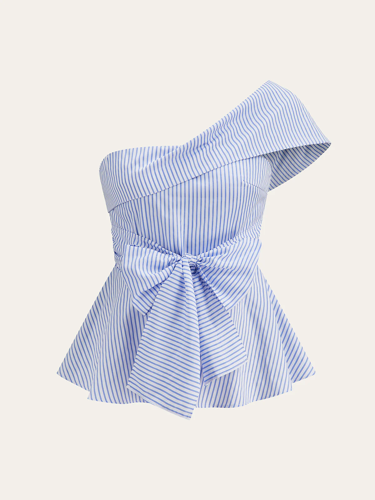 Off-Shoulder Striped Bow Tie Top - Wholesalesil
