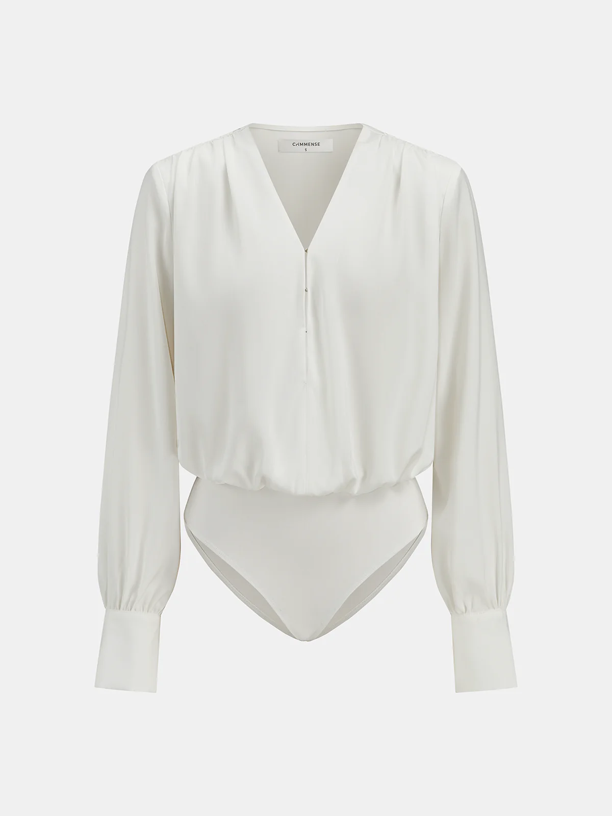 Satin Hook-and-Eye Bodysuit - Wholesalesil