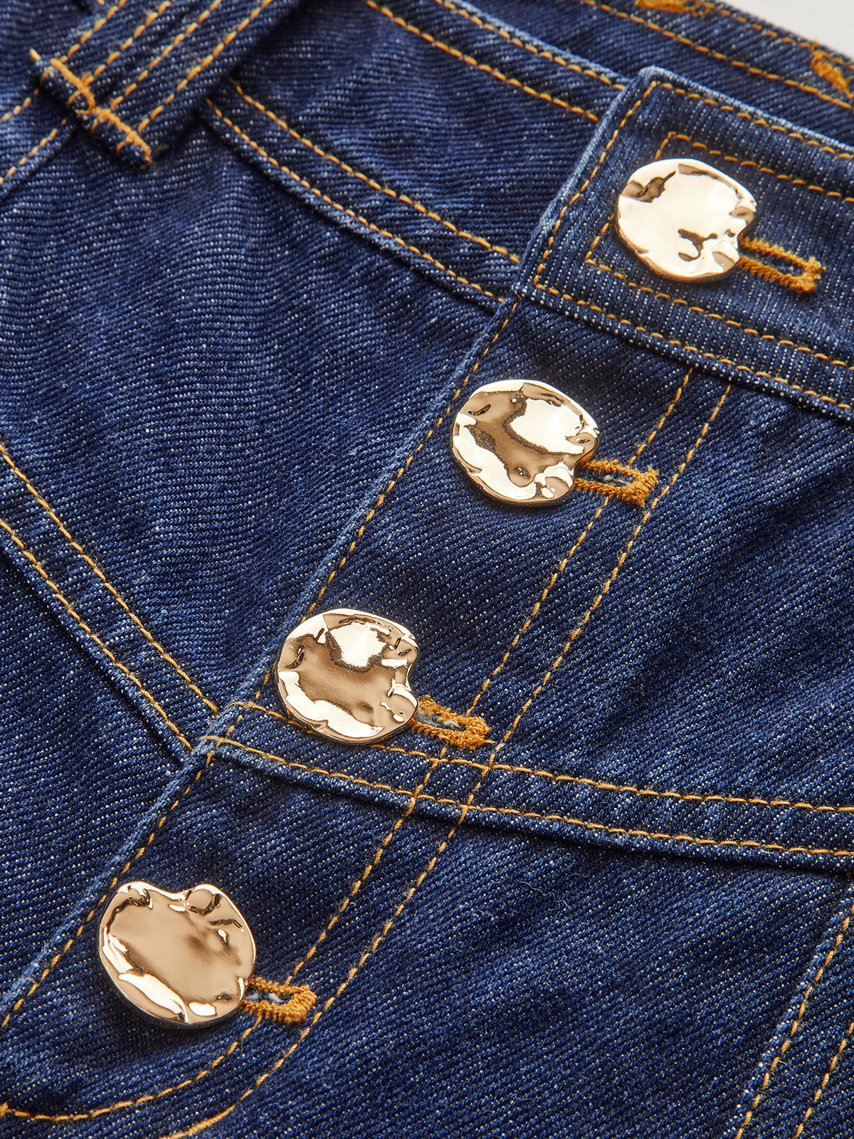 Mid-Waist Wide-Leg Button Front Jeans - Wholesalesil