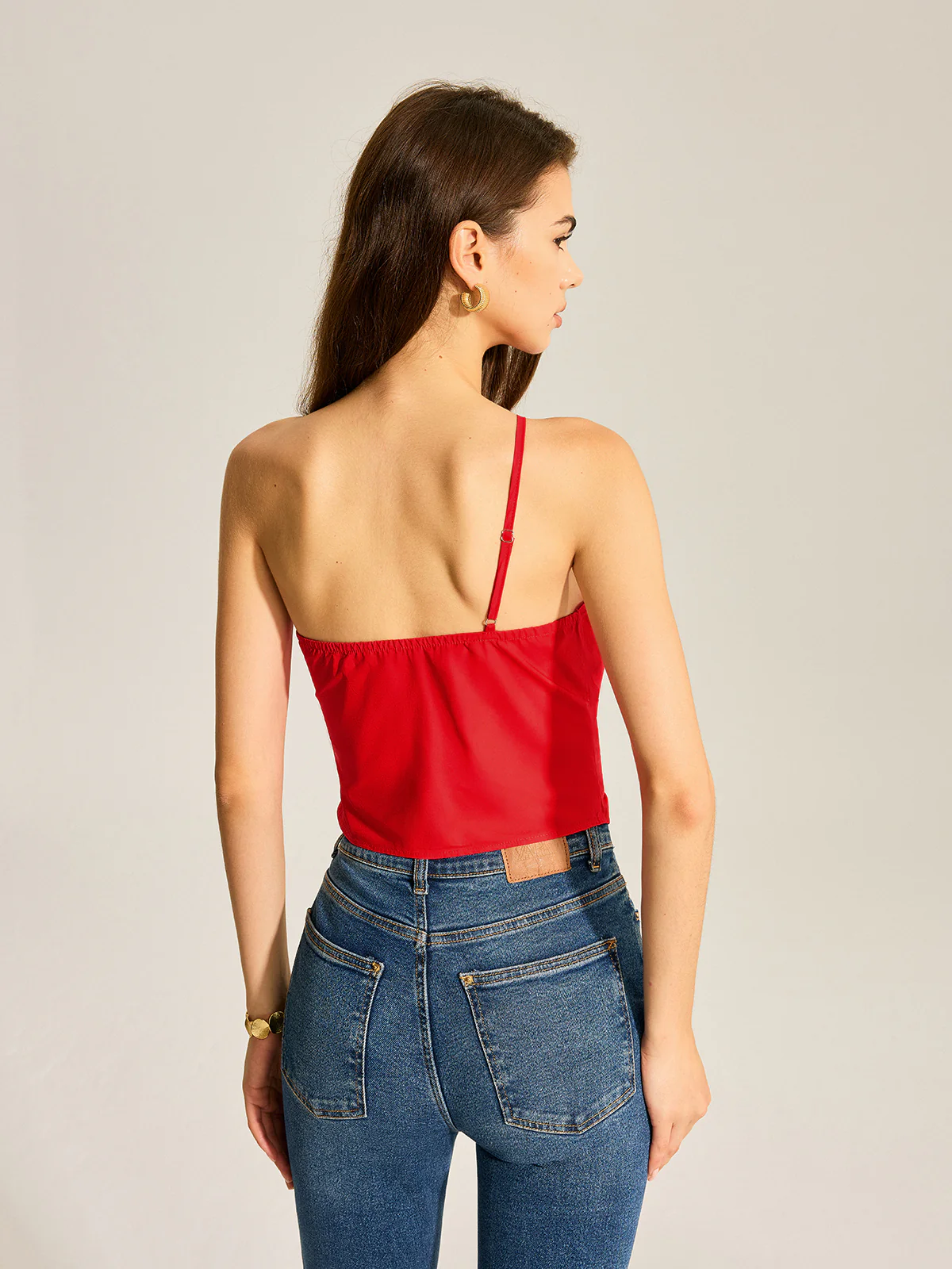 Floral One Shoulder Tank Top - Wholesalesil