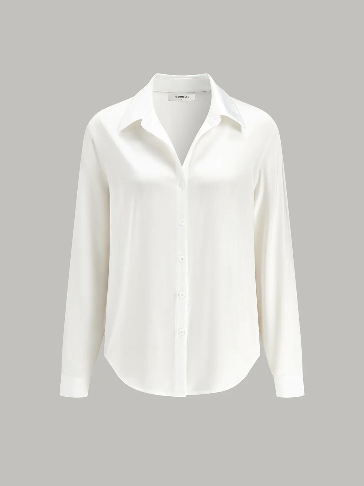 Long-Sleeve Spread Collar Buttoned Shirt - Wholesalesil