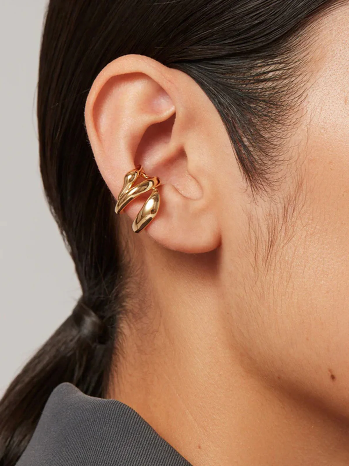 Geometric-Shaped Ear Cuff - Wholesalesil