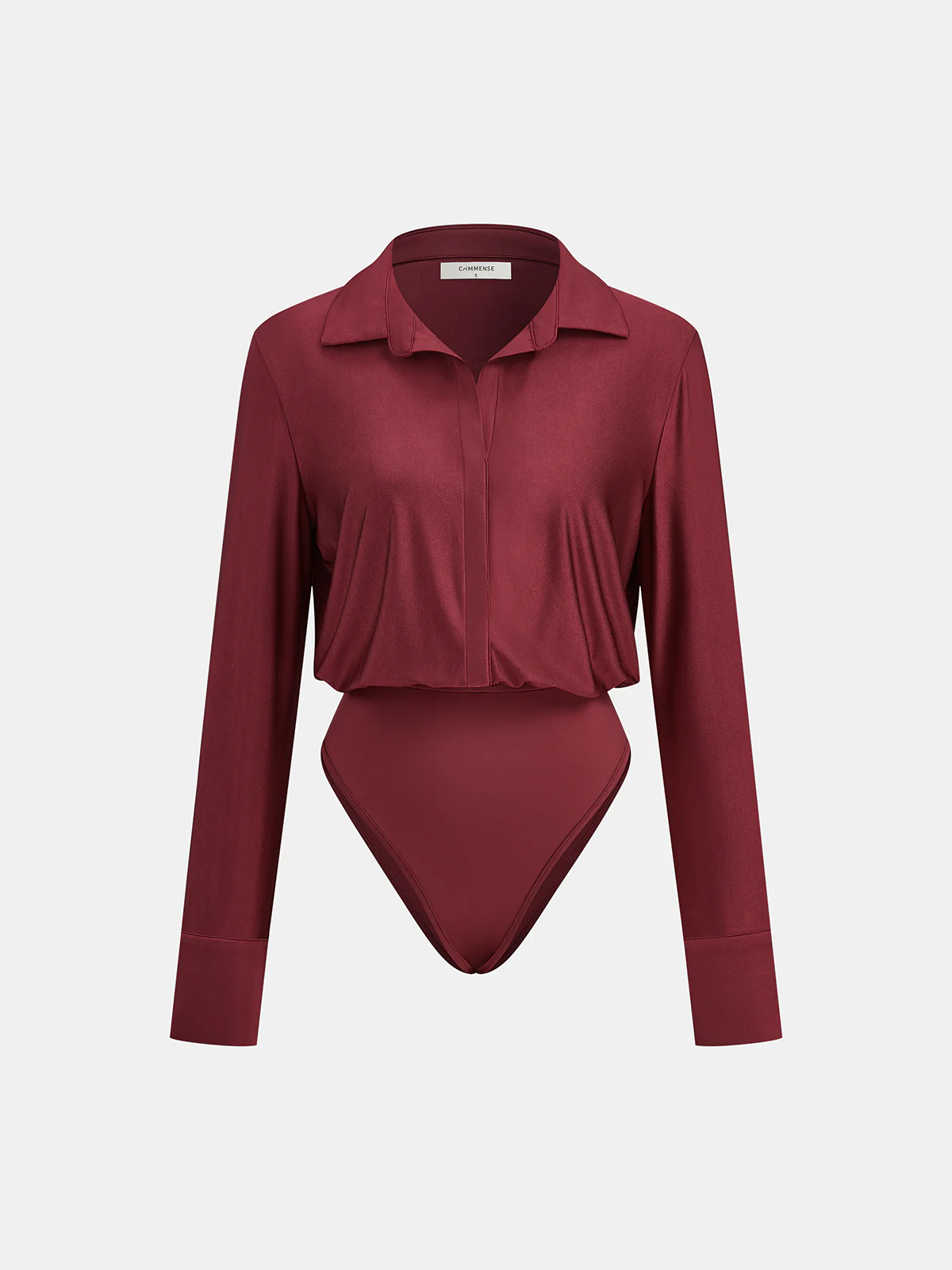 Collared Long Sleeve Bodysuit - Wholesalesil