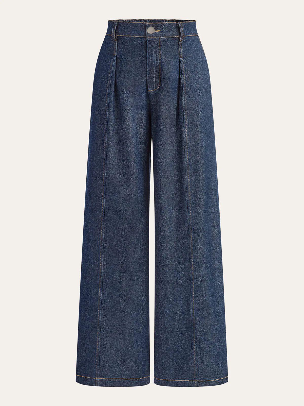 Mid-Waisted Wide-Leg Denim Pants - Wholesalesil