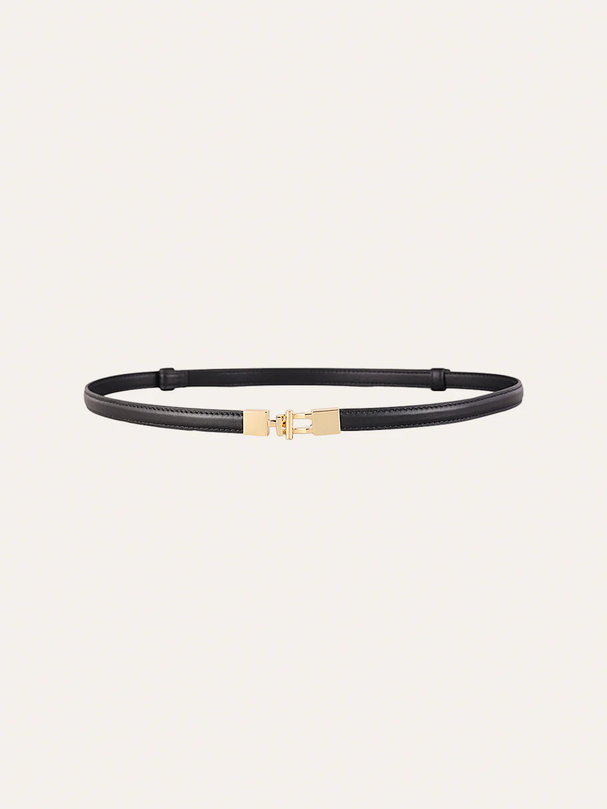 Alloy Buckle Leather Thin Belt - Wholesalesil