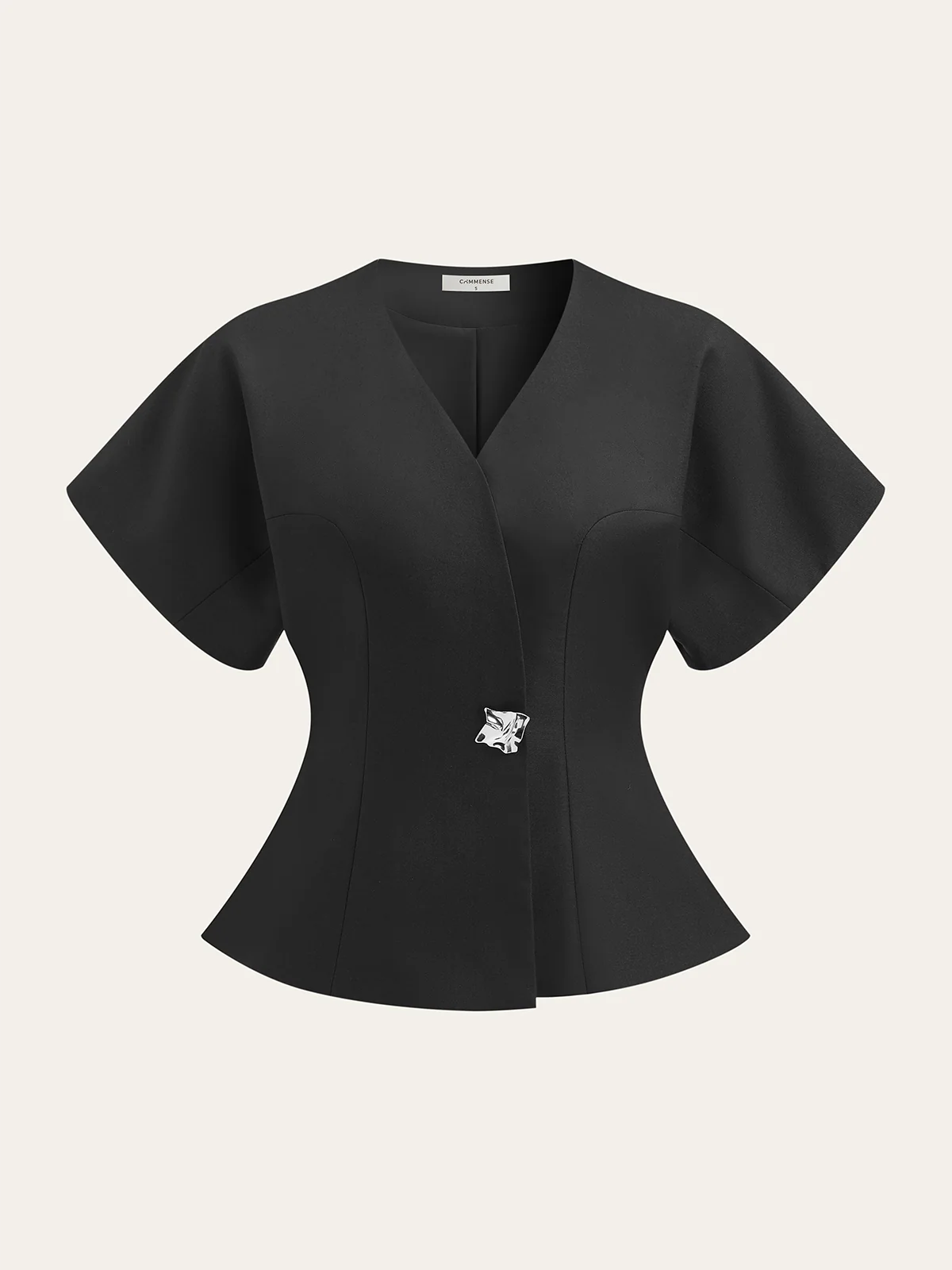 V-Neck Peplum Top - Wholesalesil