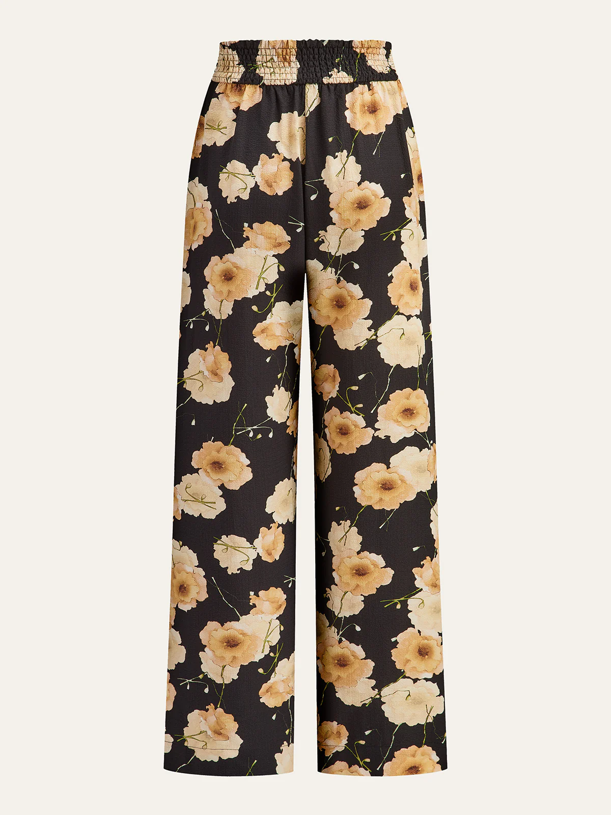 Floral Print Wide-Leg Pants - Wholesalesil